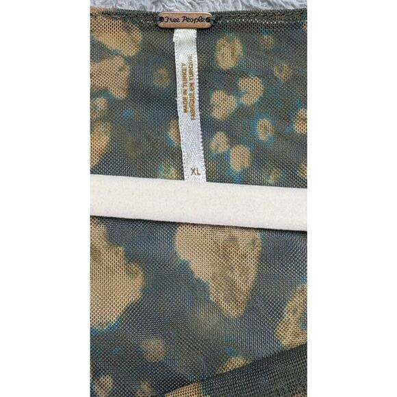 Free People Supernova Crop Top Only XL Ruched Asymmetric "Set in Dark" Long Slv - Picture 6 of 6